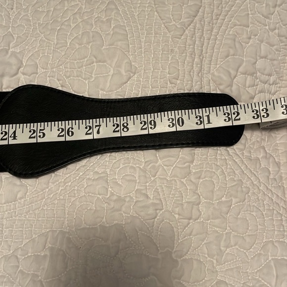 Black Rhinestone Statement Belt with Large Buckle - Picture 10 of 12